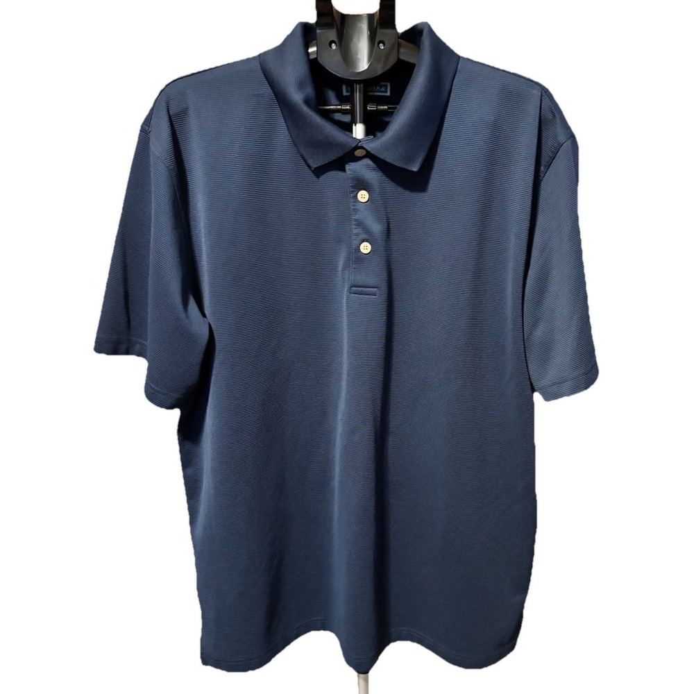 Cubavera Polo Shirt Mens 2X Blue Pineapple Embroidery Golf Casual Summer Stretch
